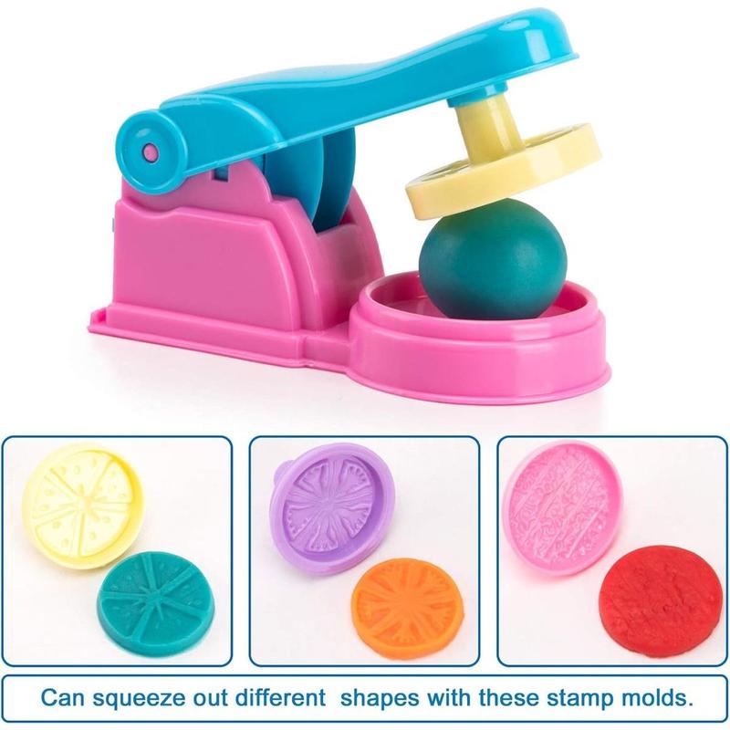 Dough Tools for s, 46Pcs Dough Toys Include Play Food Molds - Cupcakes, Ice Cream, Noodle, Play Bulk Pack with Roller, Cutters, Scissor, Dough Mat and Storage Bag Gifts (Tools)