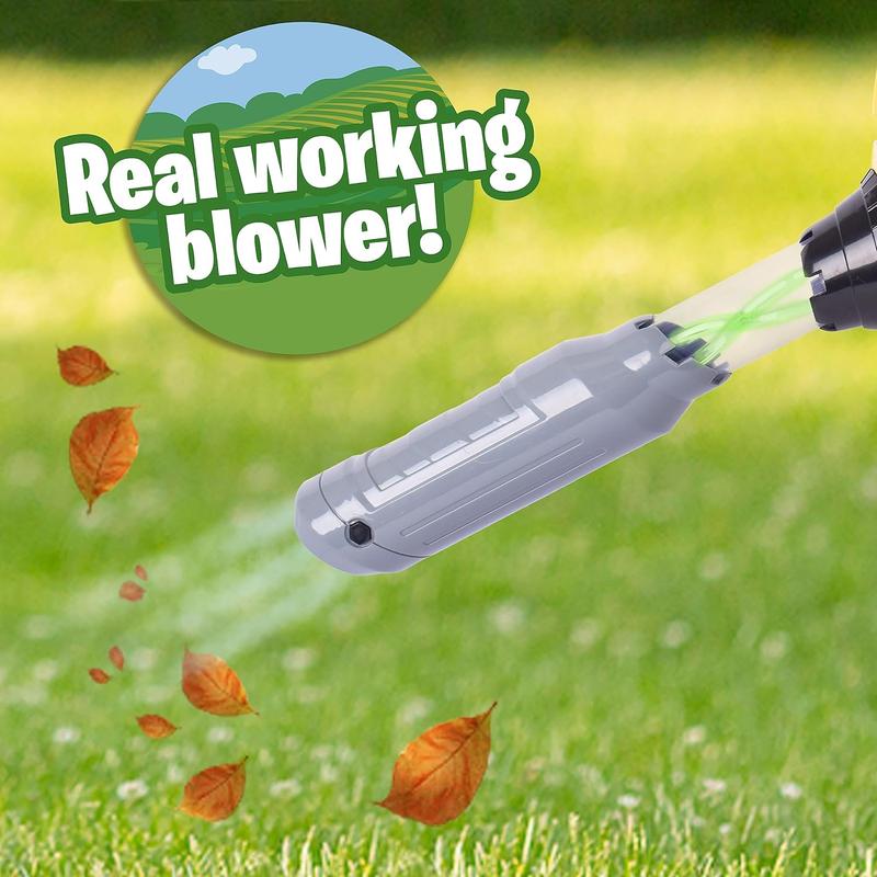 Sunny Days Entertainment John Deere Leaf Blower Toy for Kids – Pretend Construction Tool with Lights and Sounds | Blows Real Air