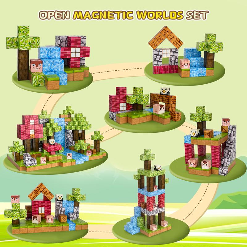 Game-Based Magnetic Blocks Magic Toys Create My Own Crafts 48 100PCS an Snow Castle