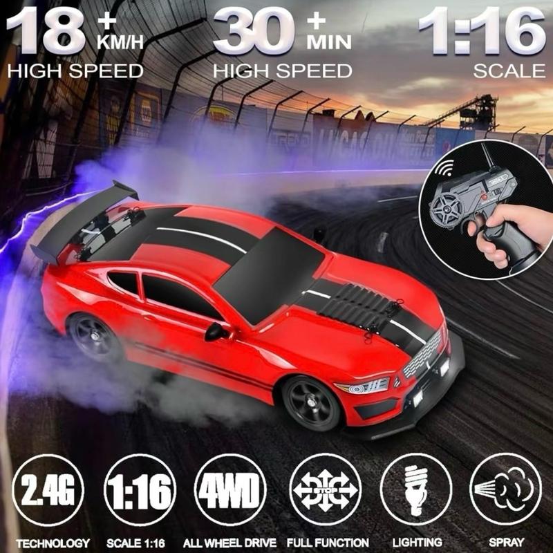 RC Drift Cars with Realistic Smoke Exhaust, 30+ Minutes Battery Life, 4 Color Options kid boy stunt car  Christmas gift rcoffroad