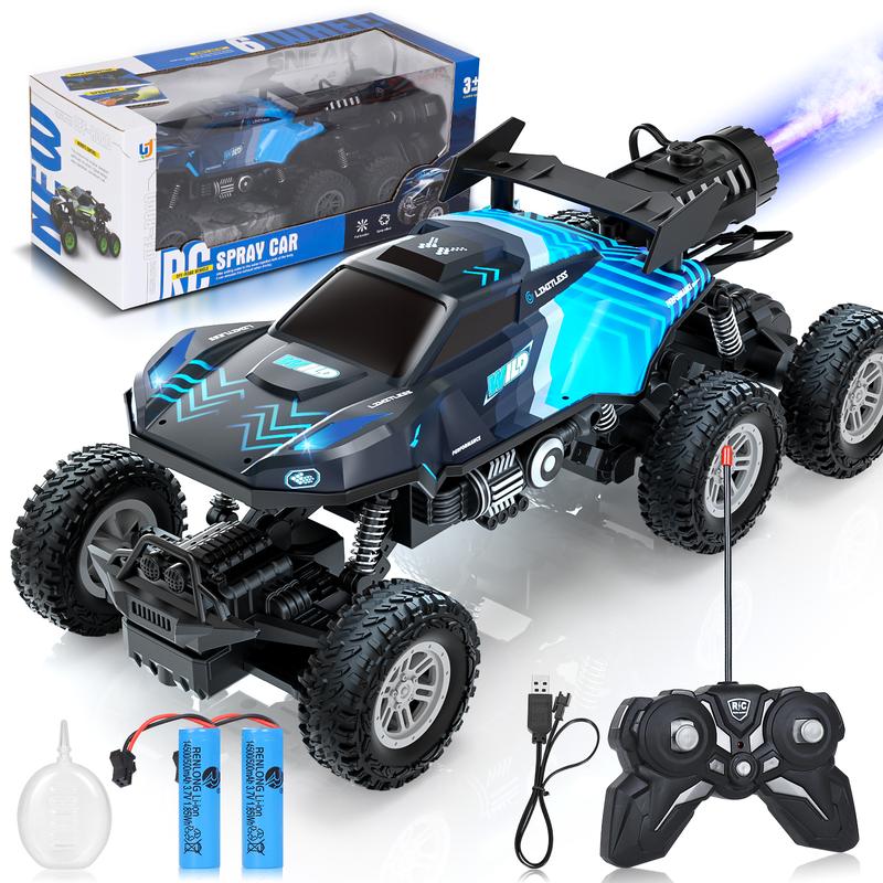 Remote Control Rc Truck, Remote Control Car, 1:16 Scale All Terrain Off-Road Monster Truck, Rc Cars with LED light & Spray Function, Best Brithday Gifts, Back to school gifts