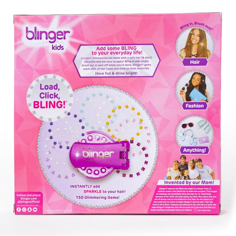 blinger® Radiance Collection Starter Kit with blinger® Gem Stamper (Magenta) + 150 Colorful Acrylic Rhinestones