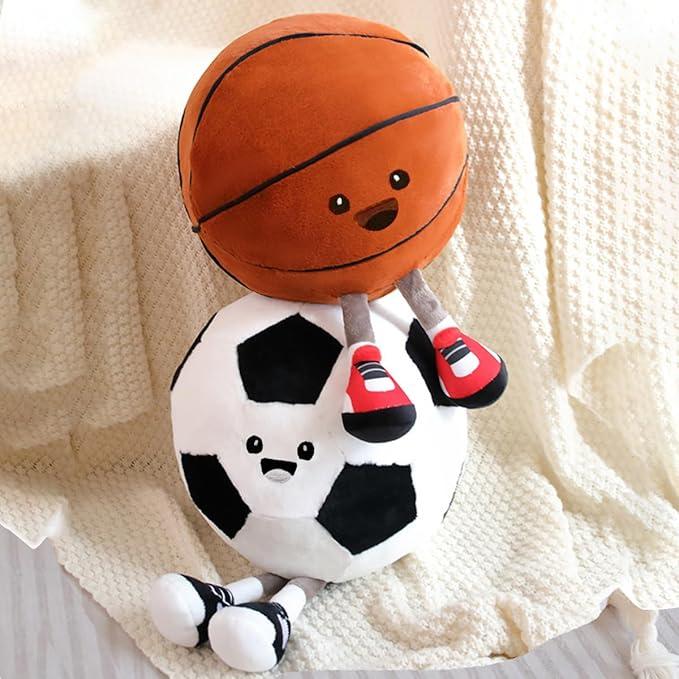 infinity pillows,Jellycat Basketball, American football,Football,Stuff Sport Plushes, Basketball Gifts for Boys and Girls, Soft Sports Pillows Basketball Stuffed Animal Room Decor