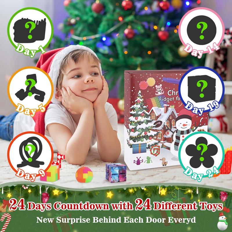 Fidget Advent Calendar 2024, 24 Days of Surprises Fidget Toys Box, Christmas Holiday Countdown , Sensory  Fidget  Pack for , Teens, Boys & Girls