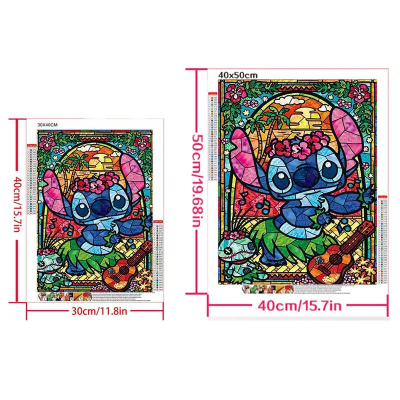 Cartoon Stitch Pattern DIY Diamond Arts Colorful Painting Kit without Frame, DIY 5D Diamond Arts Colorful Painting for Bedroom Home Wall Decor