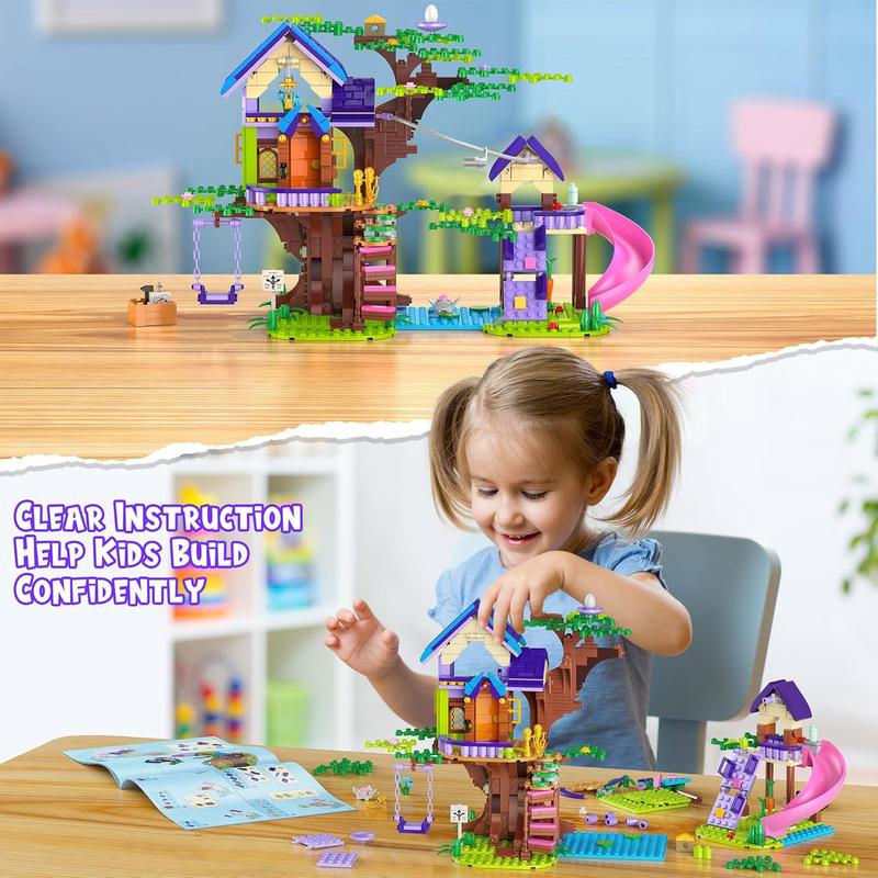 Treehouse Building Set for Kids - 751 count STEM Friendship Tree House Building Kit - Creative Forest Toy Gift for Birthday Christmas Girls Boys 6 7 8 9 10 11 12