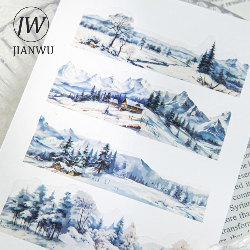 JIANWU 30mm*200cm To The Mountains and  Sea Series Vintage Landscaping Collage Material PET Tape Creative DIY Journal Stationery