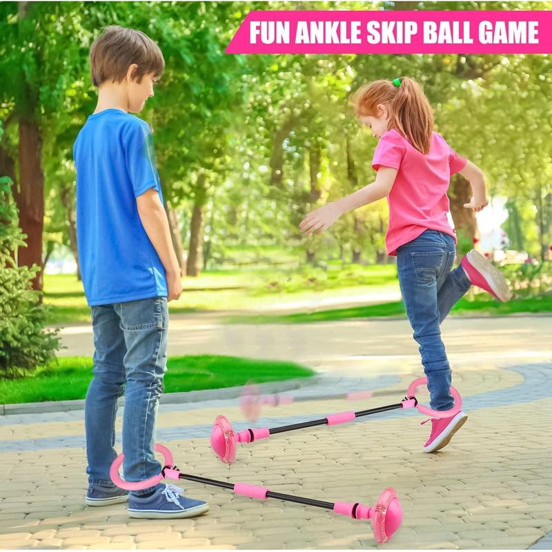 Ankle Skip Ball for Kids - Foldable Flash Wheel Skip Ball, Outside Game Toys for Kids & Adults