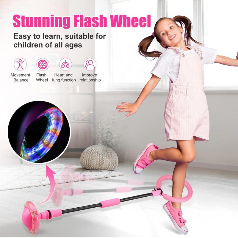 Ankle Skip Ball for Kids - Foldable Flash Wheel Skip Ball, Outside Game Toys for Kids & Adults