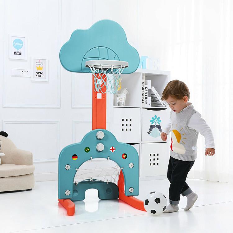 Costzon Kids Basketball Hoop, Child Sports Activity Center w  Adjustable Height Levels, Basketball Frame, for Indoor Outdoor