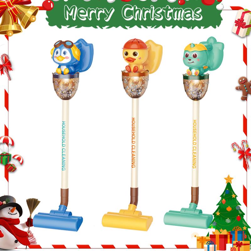 Bobomango 3 in 1 Household Kids Cartoon Vacuum Cleaner,Realistic toy sets for kids,pretend play sets for girls,Toddler Toy Vacuum Cleaner Cleaning Set for kids,With Music, Lights and Pretend Play,Cartoon Themes,Christmas gifts for kids