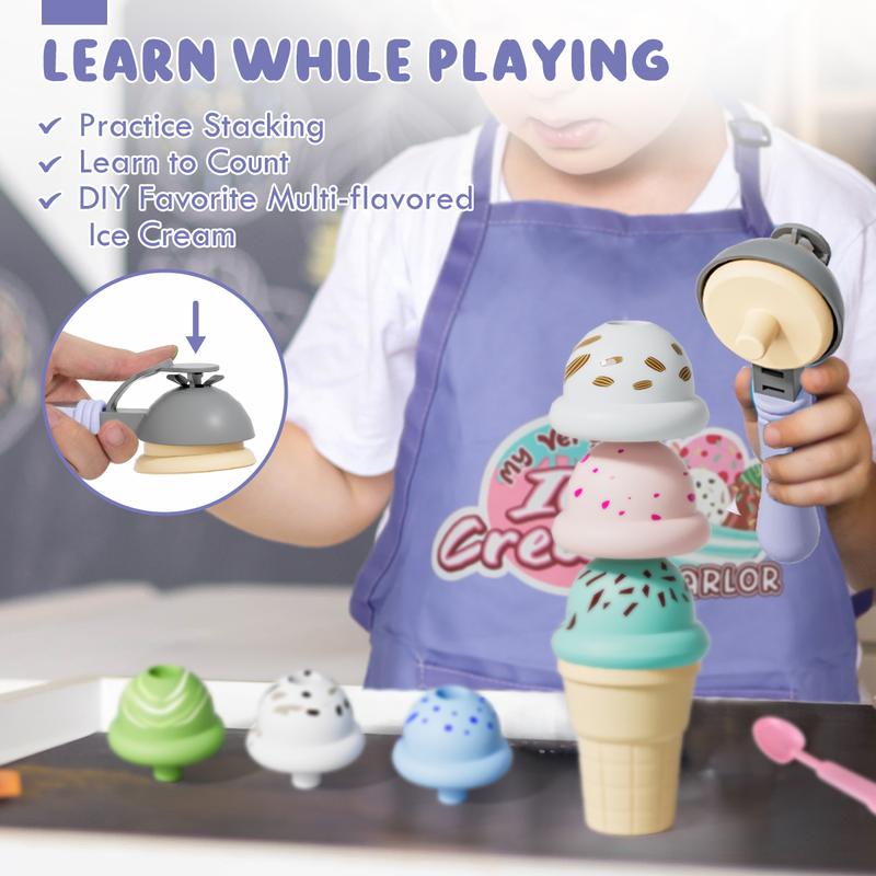 Lehoo Castle Ice Cream Toys for kids, Ice Cream Play Set for Kids, Play Ice Cream Counter Shop, Kitchen Accessories For Kids, Pretend Play, Sweet Treats Ice Cream Parlour