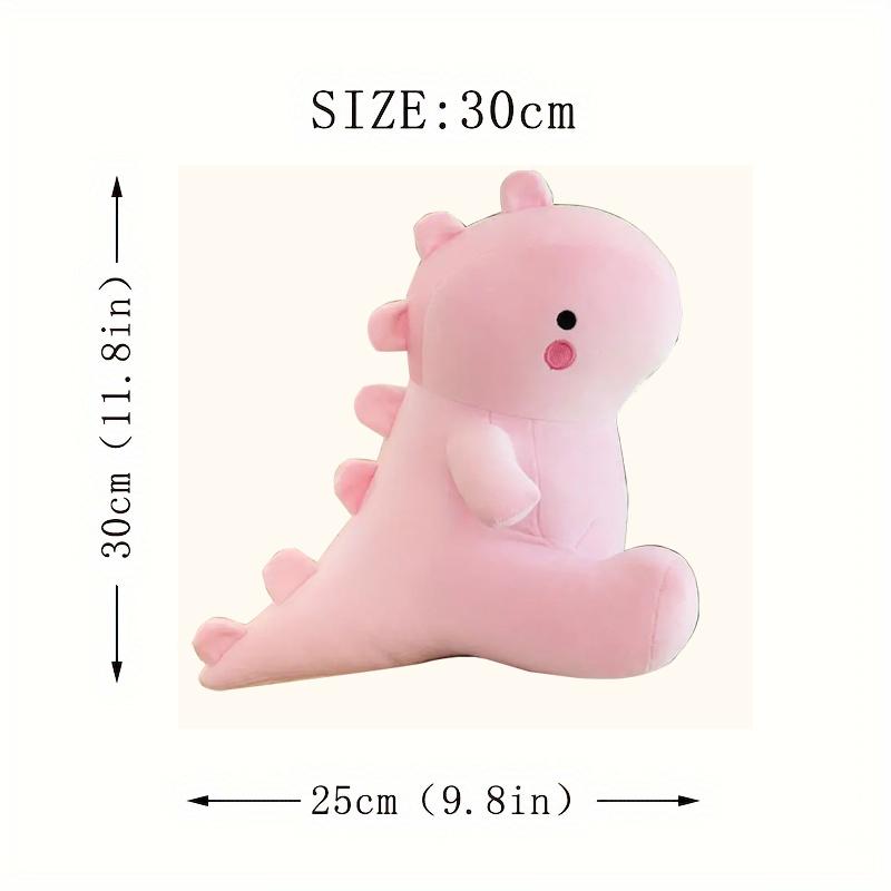 Pink dino throw pillow  doll and stuffed toys cute shy pink dino