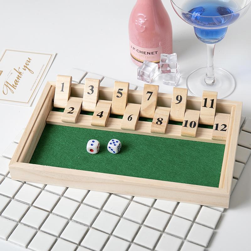 Wooden Number Board Game, 1 Box Double-sided Flipping Card Board Game, Drinking Game for Party, Party Game Supplies, Christmas, Christmas Gift