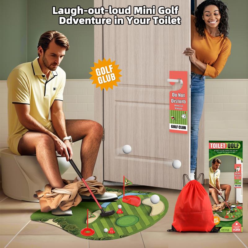 Kaelinda Toilet Golf Game - Funny Gifts for Men, Golf Gifts for Men, Funny White Elephant Gifts for Adults, Bathroom Golf Gag Gifts for Adults, Cool Dad Gifts for Husband Birthday Gifts