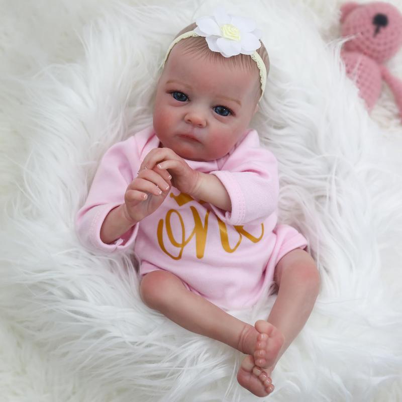 Wooroy Realistic Reborn Baby Dolls Tink - Birthday Gift, Kids Gift, Girl Gift, Christmas Gift, Big Sister Gift, 16 Inch Lifelike Newborn Preemie Baby Doll Tink Girl Handmade Real Life Baby Dolls Soft Cloth Body Gift Toy for Kids Age 3+