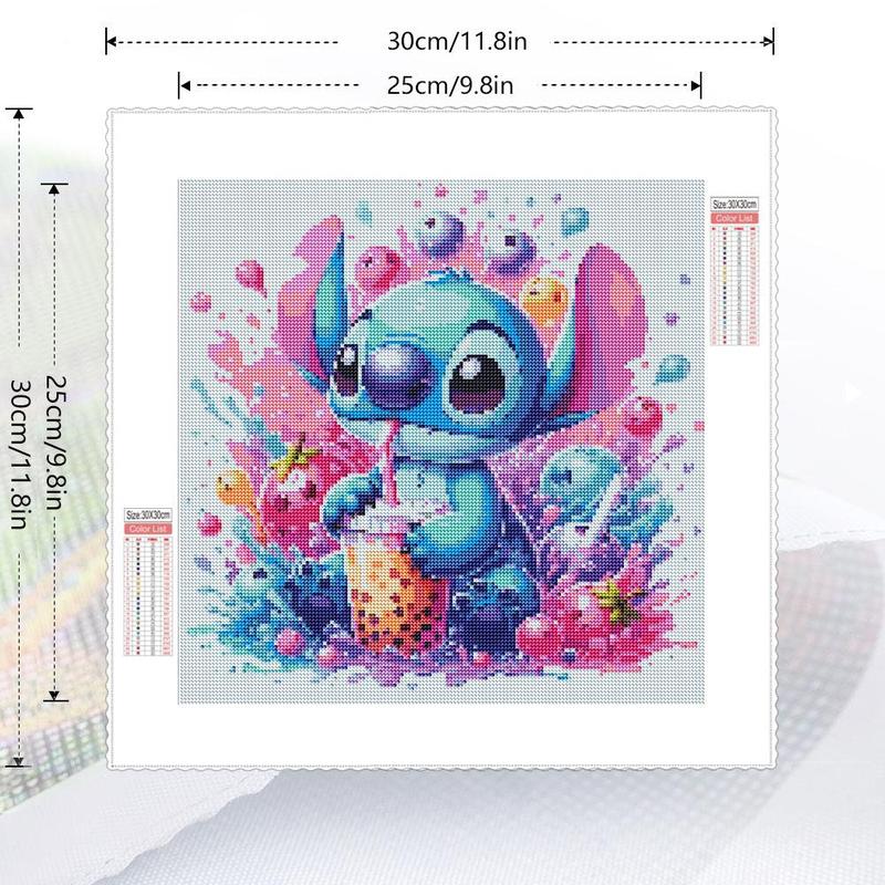 Cartoon DIY Diamond Arts Colorful Painting Kit without Frame, Tool Kits Full Round Diamond Arts Painting Colorful Cartoon Bedroom Decor Gift