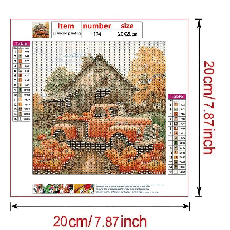 DIY Artificial Rhinestones Arts Painting Kit Without Frame, Pumpkin Farm Pattern DIY Painting, Handmade Craft Wall Art Decoration