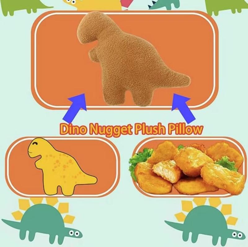 Dinosaur Chicken throw pillow Soft Wrinkle-resistant dino nugget plush pillow stuffed tovs dolls