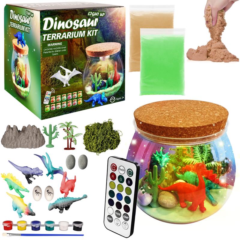 Holiday Gifts - Dinosaur Zoo Set with Painting, DIY Dinosaur Zoo Set, Birthday Gifts for Kids, Christmas Halloween Holiday Gifts Craft Sets