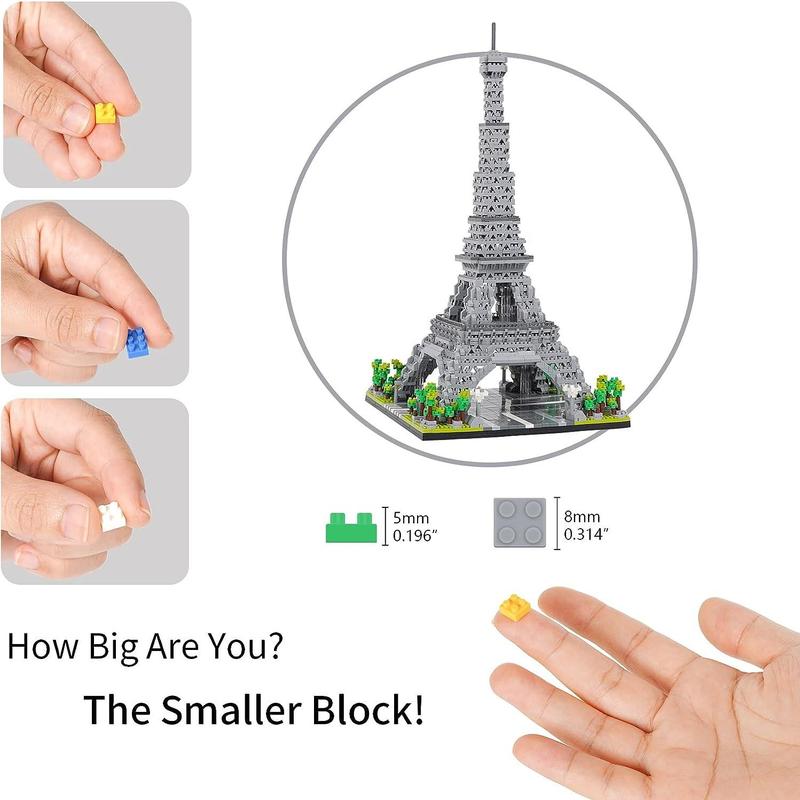 Paris Tower Building Block Kit, Creative Nano Mini Building Blocks Set, Famous Architecture Toy