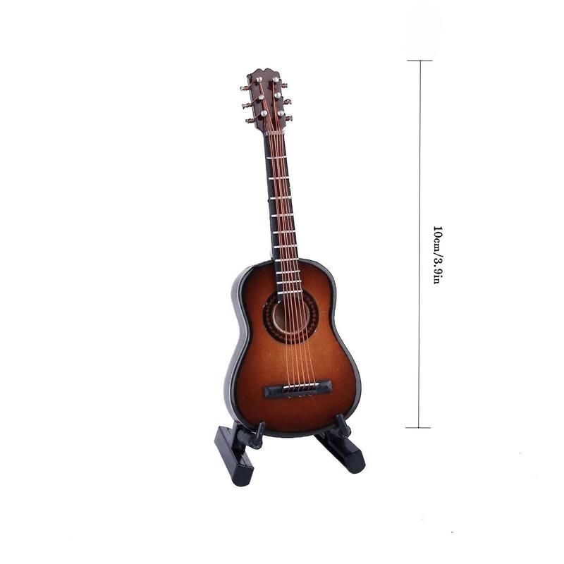 Guitar Model with Stand & Case Toys for Adults, Wooden Mini Guitar Toy for Boys & Girls, Music Guitar Model for Home Decoration