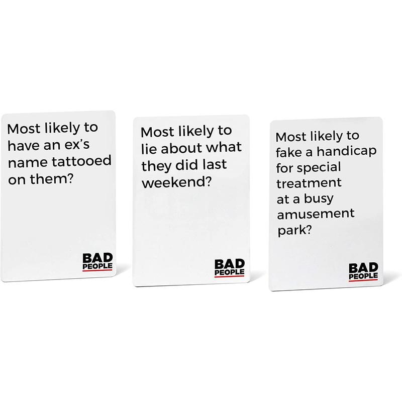 BAD PEOPLE Party Game - White Expansion - 100 New Question Cards for The Hilarious Adult Card Game for Fun Parties & Board Games Night with Your Group - Find Out What Your Friends Really Think of You