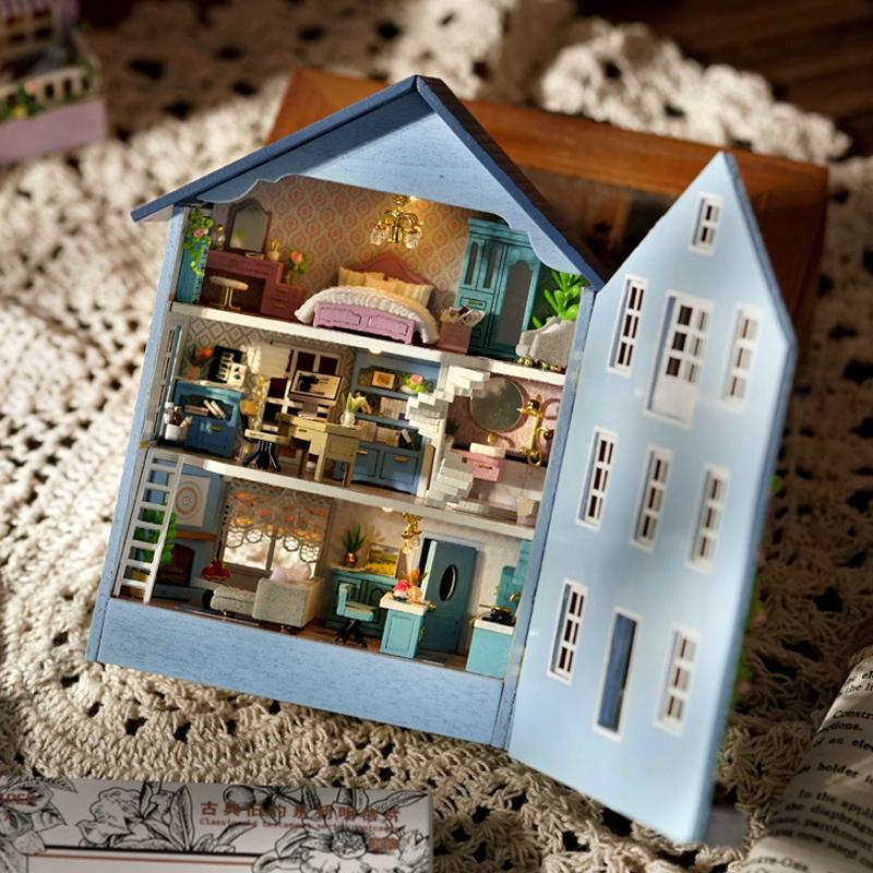 DIY Wooden DIY Miniature House Kit, 1 Box DIY Miniature House Kit, 3D Puzzle, Home Decor Micro Model