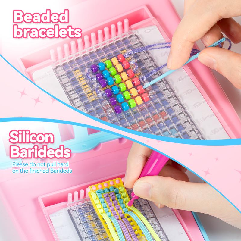 Friendship Bracelet Making Kit for Girls, 7 8 9 10 11 12 Years Old Girl Birthday Gifts, Jewelry DIY Crafts for Girls 8-12, Popular Style Crafts String Maker Tool Handmade Kids Toys