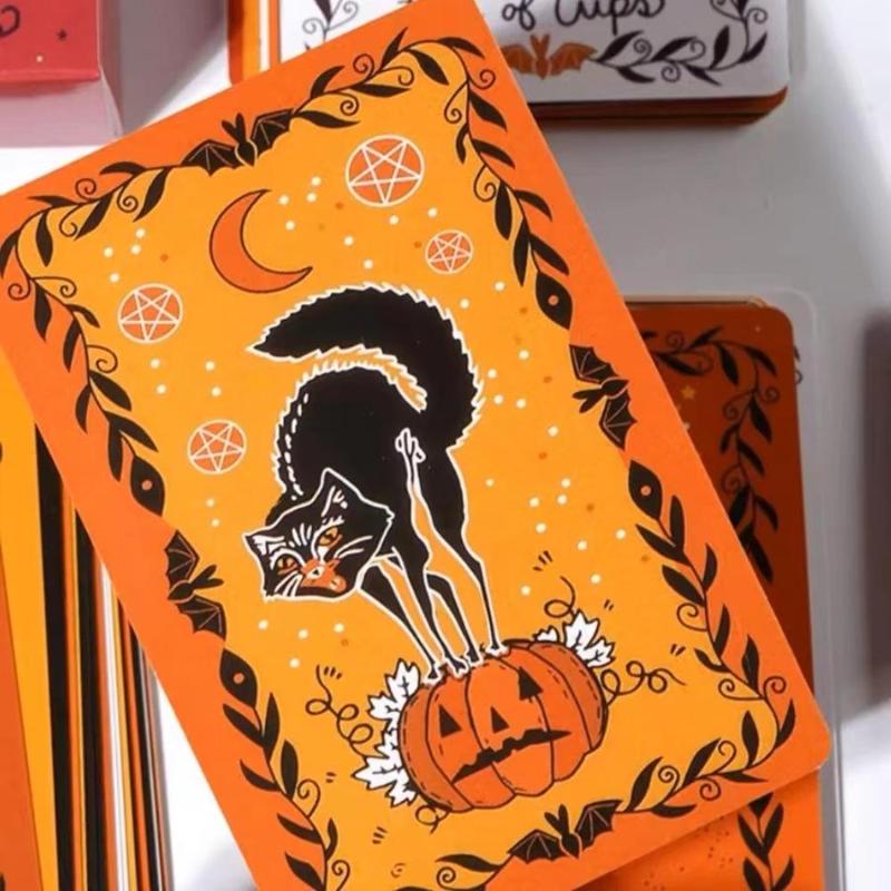 Halloween Themed Tarot Card Game, 1 Box Creative Party Game Card, Party Prop for Halloween Party Graduation Ceremony, Boyfriend Gifts, Gifts for Girlfriend