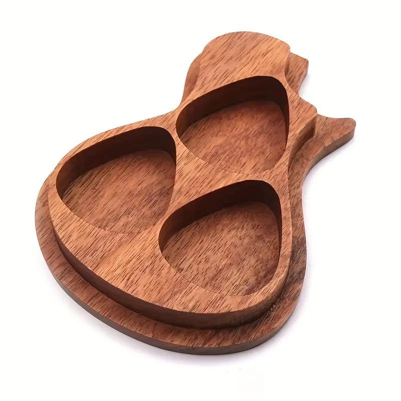 Guitar Pick Storage Case, Wooden Guitar Pick Holder for Gift, Music Accessories for Acoustic, Electric, Bass, and Ukulele Lovers