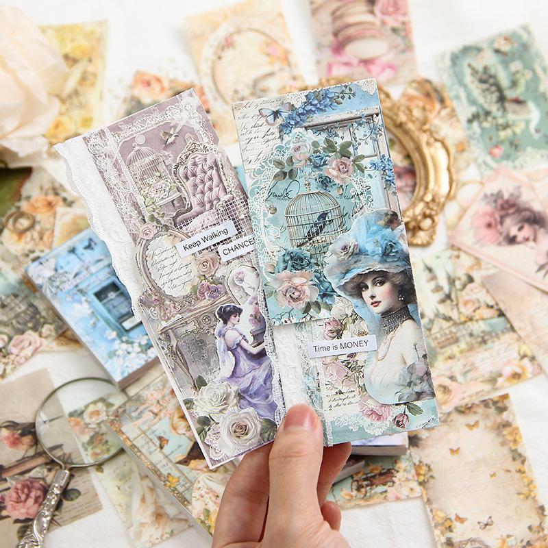 Vintage Dance Theme Material Paper (50pcs bag), Scrapbooking Paper, DIY Decorative Paper for Scrapbooking & Journal Making