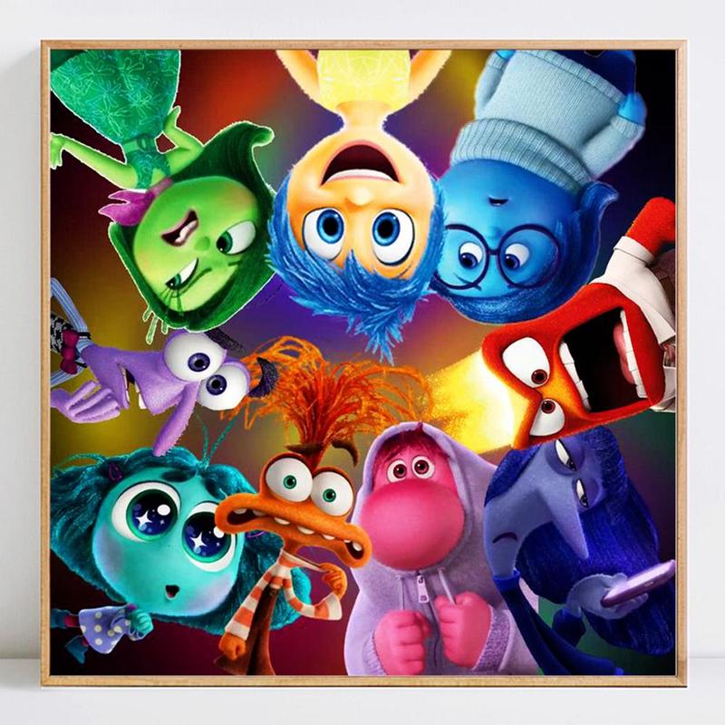 Cartoon Characters Pattern DIY Diamond Arts Colorful Painting Kit without Frame, 1 Set DIY 5D Diamond Arts Colorful Painting for Bedroom Home Wall Decor