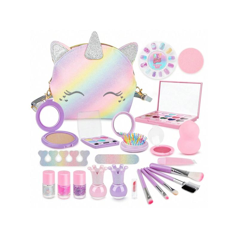 Kids Makeup Kit For Girl - Kids Washable Makeup Girls Toys With Unicorn Cosmetic Case, Real Girl Makeup Sets For Kid Children Christmas Birthday Gifts Toys