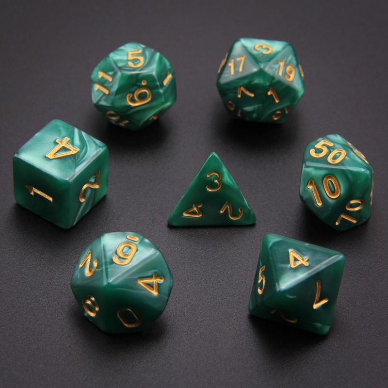 49 Packs DND Dice Set, 7 Sets Polyester D&D Dice with 7 Pouches for Dungeons & Dragons, D&D Dice with Bags for RPG DND  D4  D6  D8  D10 (0-9 and 00-90)  D12  D20