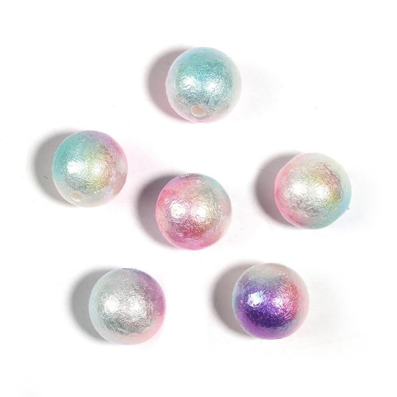 Qty 100 Acrylic 16mm UV plated high-brightness two-color wrinkle beads diy loose beads mobile phone chain jewelry accessories