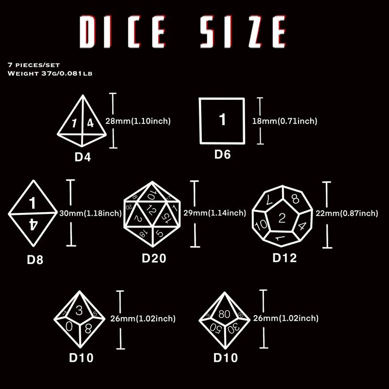 Dice Set, 7 Counts set Clear Resin Dice, Polyhedral & RPG Dice, Game Dice for D&D and Fantasy Games, Perfect Gift for D&D Enthusiasts