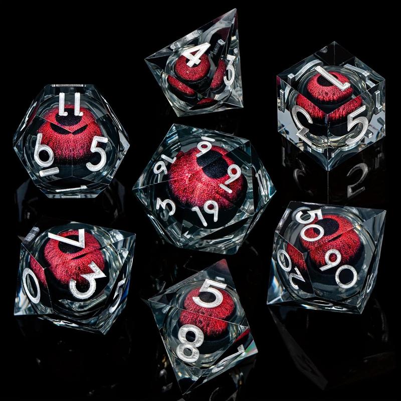 Dice Set, 7 Counts set Clear Resin Dice, Polyhedral & RPG Dice, Game Dice for D&D and Fantasy Games, Perfect Gift for D&D Enthusiasts