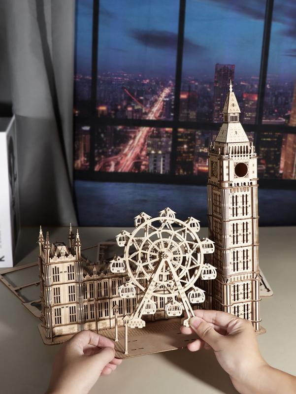 3D Wooden Puzzle Big Ben Model Kits Desktop Clock DIY Building Blocks Creative Gift Home Decor for Family Unique Christmas Gift