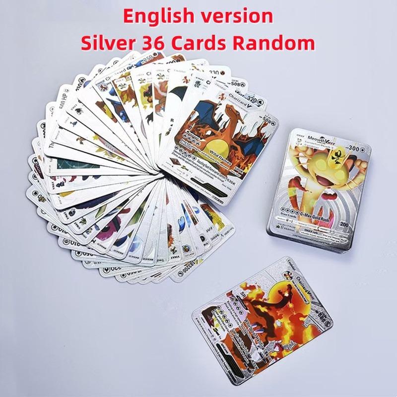 54Pcs 36Pcs 18Pcs Gold Black Silver Charizard Cards English Version Game Battle Toys For Collection