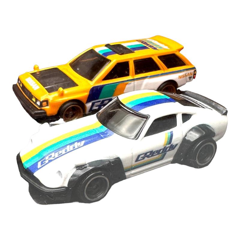 Hot Wheels GReddy Premium Collection Diecast Model Cars - Real Riders Wheels - Pandem Subaru BRZ, Nissan Maxima Drift Car, Datsun 240Z, Fleet Street