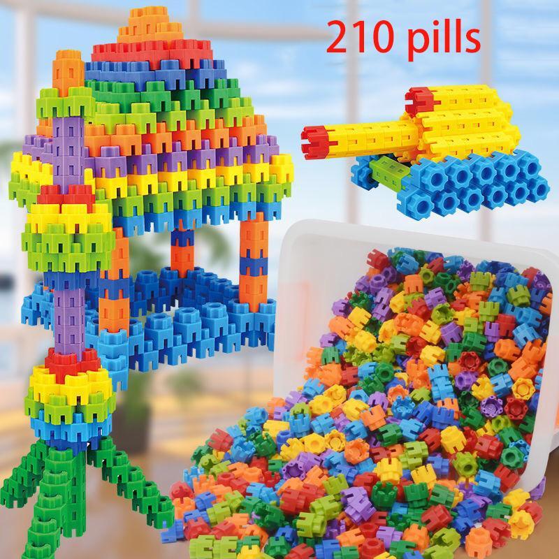 Hexagonal DIY Building Blocks, 210pcs bag Large Plastic Assembly Toy, Educationa DIY Assembly Toy, Enriching Teenager's Image, Gift, DIY Supplies, Christmas Gift