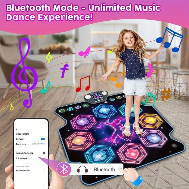 VATOS Dance Mat Toys for Kids - Electronic Dance Pad Music Toy with 8 LED Keys for Kids Ages 4-8, Sensory Outdoor Games Party Favors, Cool Birthday Gifts for 3-12+ Year Old Girls Boys Teens