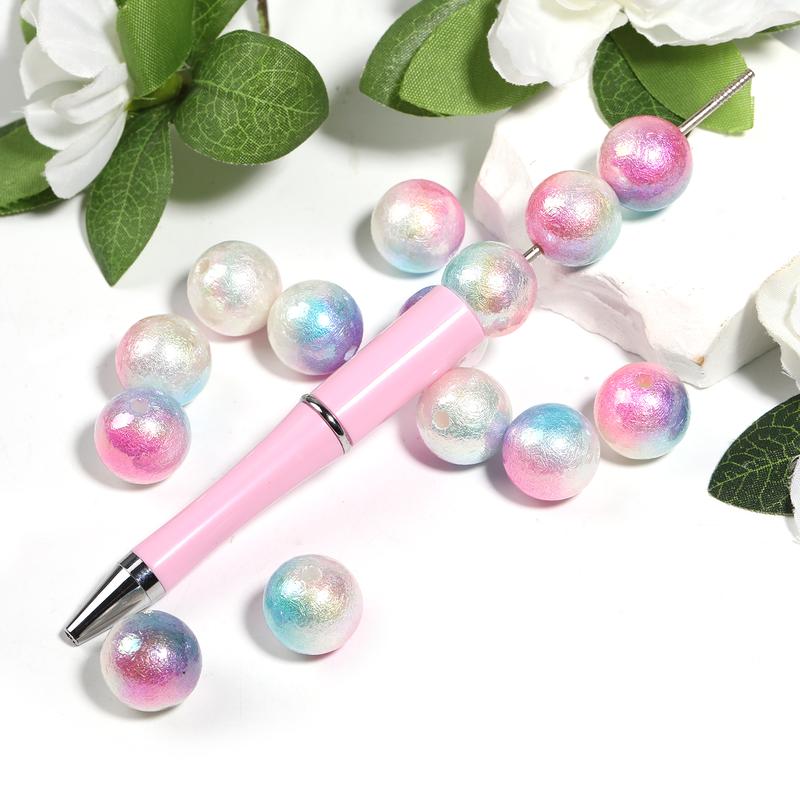 Qty 100 Acrylic 16mm UV plated high-brightness two-color wrinkle beads diy loose beads mobile phone chain jewelry accessories