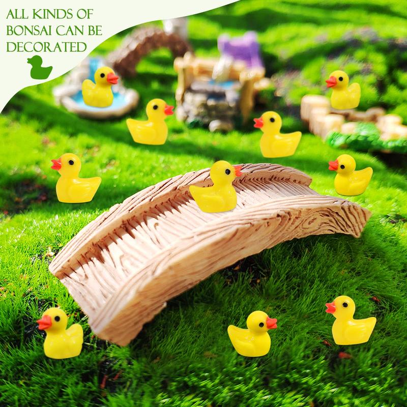 Mini Resin Duck Decoration, 100 200pcs Mini Duckling Set for Pot Plants, Miniature Decoration, Garden Dollhouse Cake Decoration, DIY Season Decoration