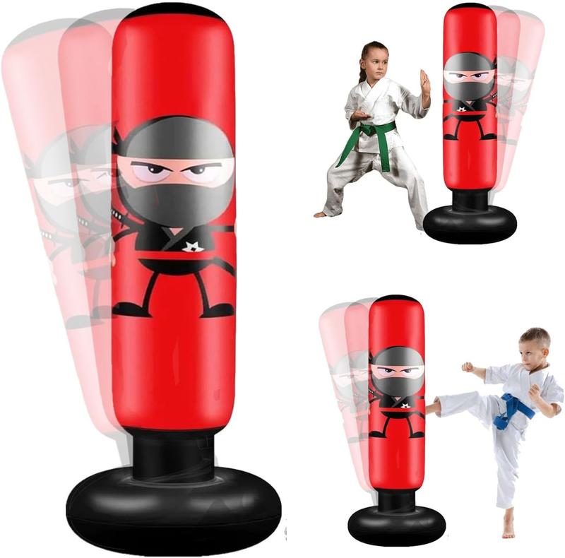 63inch  Punching Bag,Inflatable Boxing Bag  for Boys  5-10, Ninja Toys for Boys, Christmas,Birthday Gifts for  5,6,7,8,9,10