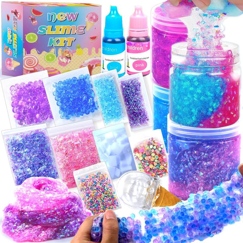 Slime Kit Confetti Slime, Glimmer Crunchy Slime, Foam Slime, Jelly Cubes Slime, Stress Relief Toys, Party Favors for Kids, for Girls  Boys toys