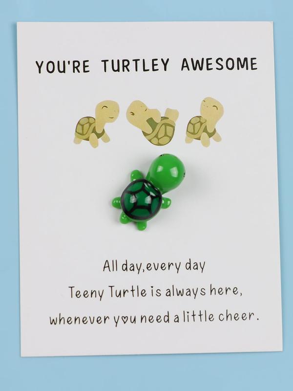 Cute Turtle Shape DIY Jewelry, Birthday Gift for Bestie, Kawaii Mini Animal Decoration with Greeting Card, Creative Gift for Birthday Wedding Party, Back To School Gifts for Friends and Family