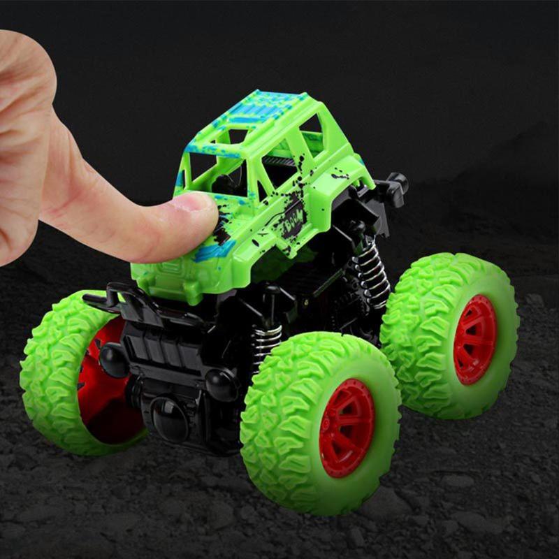 Monster Truck Toy, Off-road Toy Car, 1 2 4 Counts Inertia Stunt Car Pull Back Car Toy for Kids, Rotating Stunt Vehicle, Christmas RC Stunt Car, Fun Gift for Children