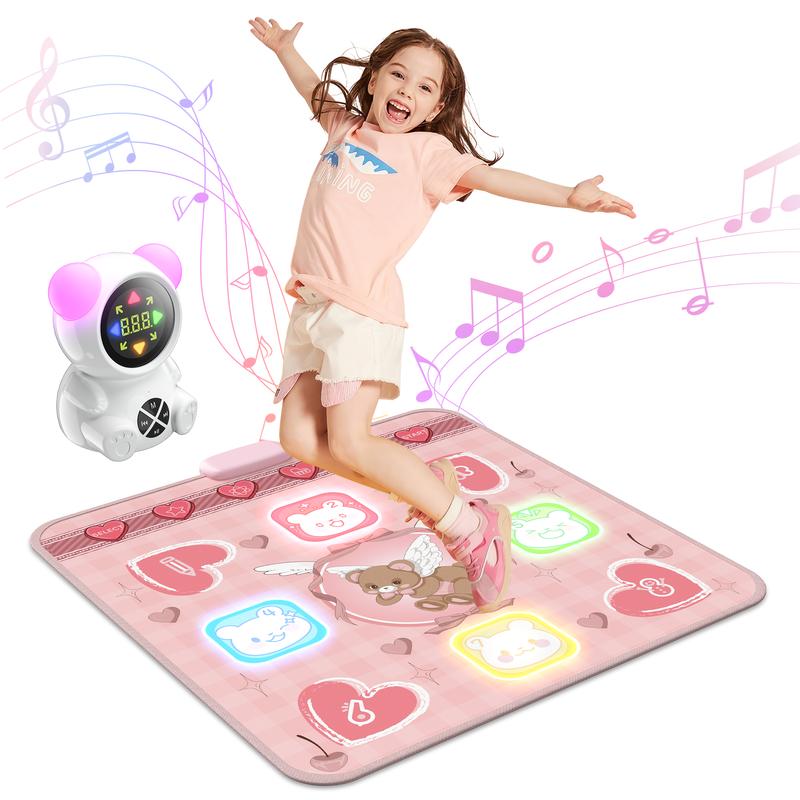 Acelufly Rechargeable Dance Mat Toys for Kids, Light Up Dance Pad with Wireless Bluetooth, 5 Game Modes, Adjustable Volume & LED Lights, Christmas Birthday Gifts for Kids, Girls and Boys christmas 2024 ornament